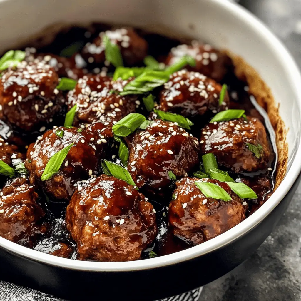 These 30-minute Mongolian Beef Meatballs bring quick and delicious flavors to your dinner table. Tender beef meatballs are coated in a rich, sweet soy sauce with hints of ginger and garlic. Perfect for busy weeknights or a cozy get-together! Save this recipe to try it later and impress your family with these mouthwatering meatballs!