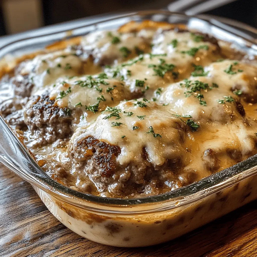 This Amish Hamburger Steak Bake is the ultimate comfort food, combining flavorful beef patties with rich gravy and tender vegetables. It's simple to make and perfect for busy weeknight dinners or family gatherings. Save this recipe to bring warmth and satisfaction to your table anytime you crave a hearty meal! Enjoy it with a side of mashed potatoes for the complete experience.