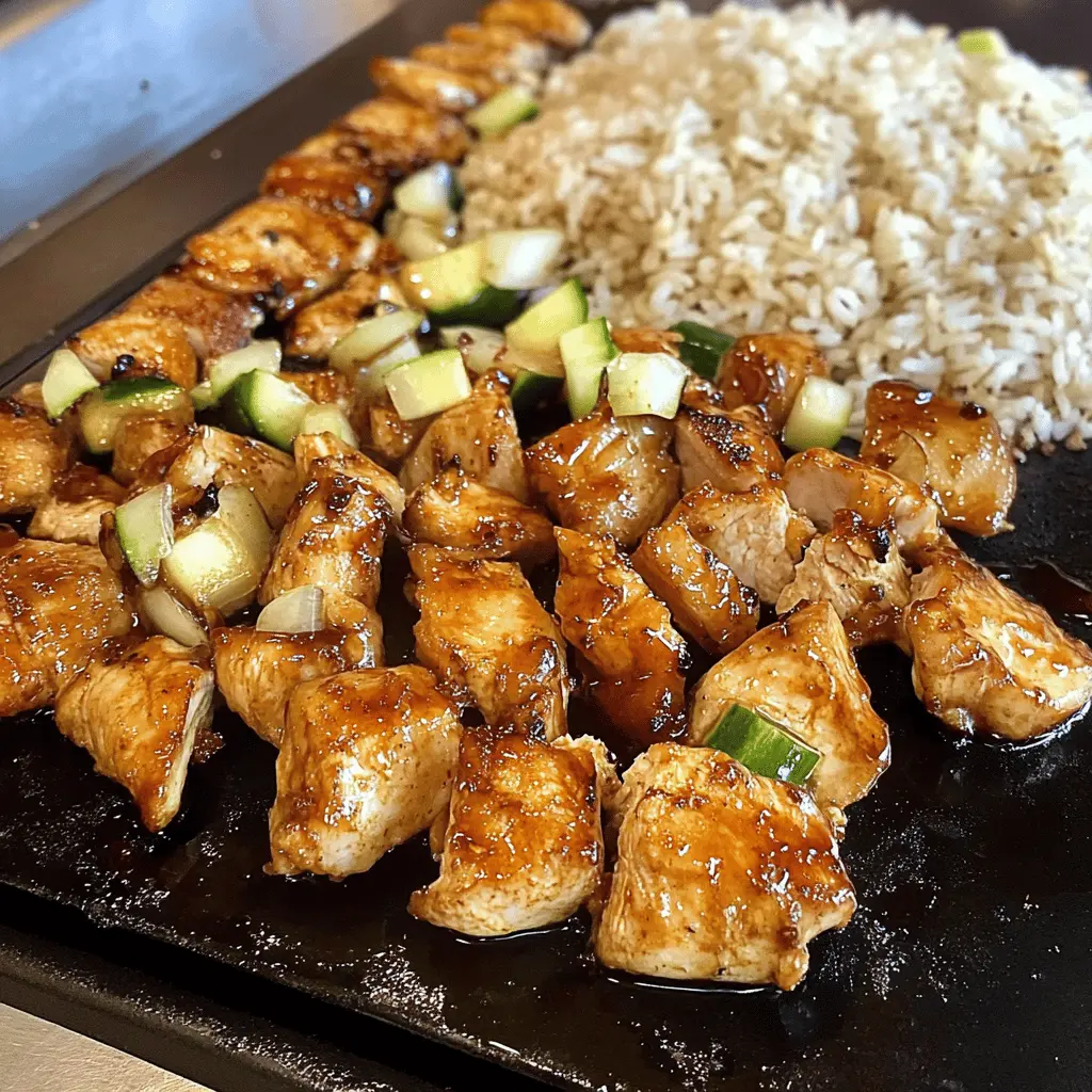 Enjoy a delicious twist on classic hibachi with this Blackstone Hibachi Chicken recipe! Tender chicken breast, vibrant vegetables, and a savory sauce come together on your griddle for a flavorful meal. Perfect for weeknight dinners or weekend gatherings, this dish is sure to impress! Save this pin to make your own hibachi experience at home.