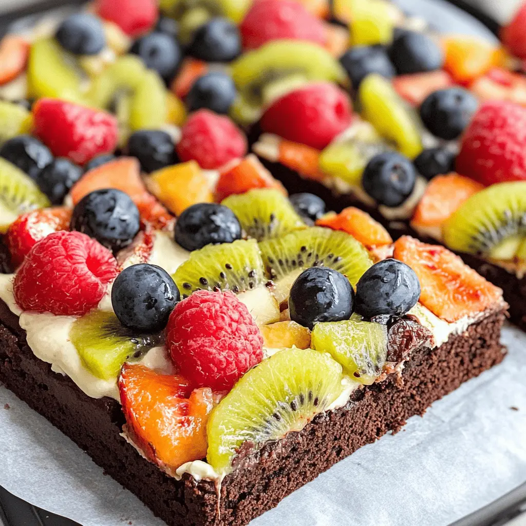 This Brownie Fruit Pizza is a fun twist on traditional desserts! A rich brownie base topped with creamy frosting and vibrant, fresh fruit makes every bite a treat. Perfect for parties, picnics, or family gatherings, it's easy to make and looks stunning! Save this recipe to impress your guests or to enjoy a sweet, colorful dessert anytime.
