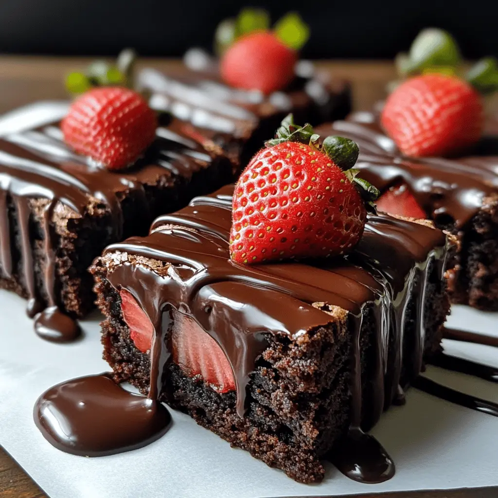 These Chocolate Covered Strawberry Brownies are a delightful treat that combines rich, fudgy brownies with fresh strawberries and a smooth chocolate coating. Perfect for sharing at gatherings or as a special dessert, this recipe is sure to impress! Save this pin to make these mouthwatering brownies for your next celebration or weekend indulgence.