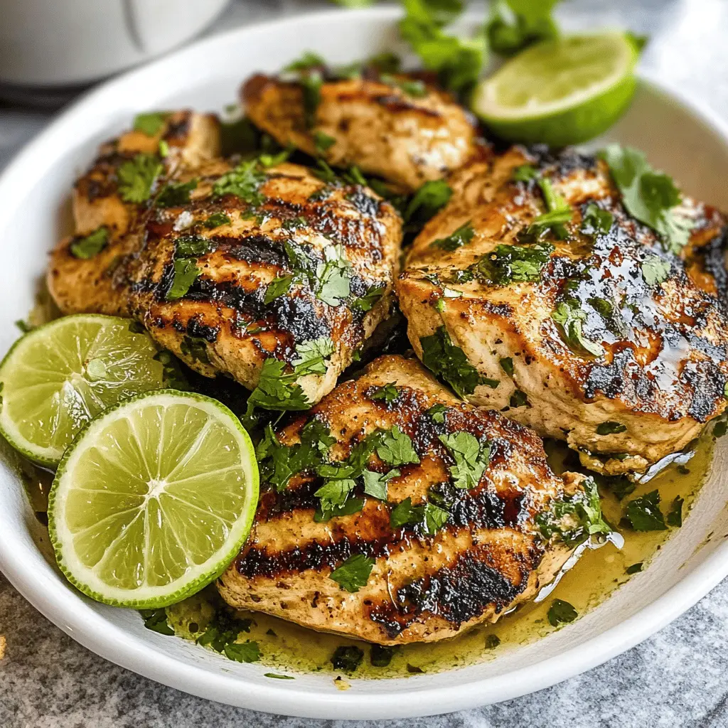 Fresh and zesty, this Cilantro Lime Chicken recipe packs a delicious punch! With juicy chicken marinated in a vibrant blend of cilantro, lime, and spices, it's perfect for grilling or weeknight dinners. Save this recipe for your next taco night or cookout – your taste buds will thank you!