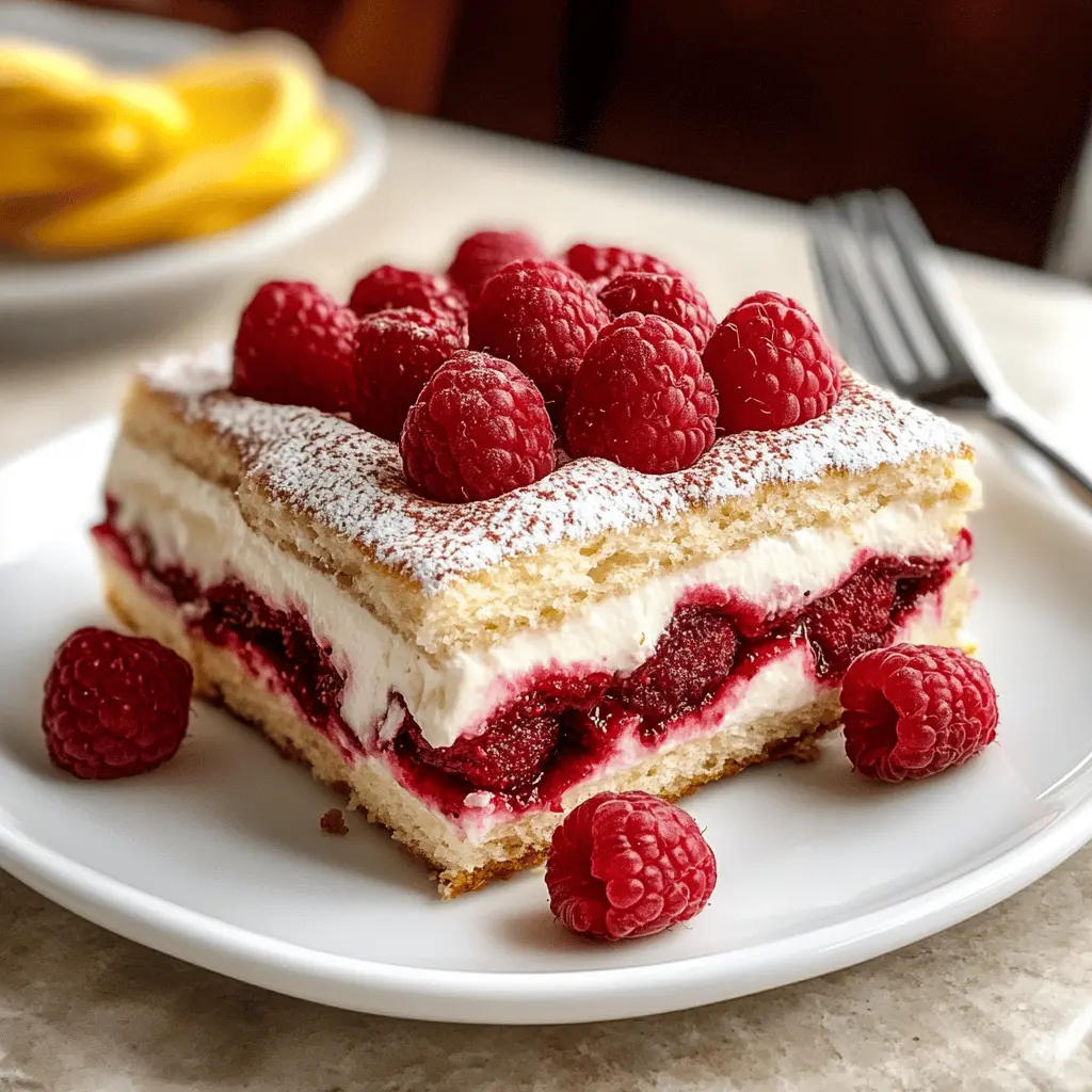 Layered with luscious cream and fresh raspberries, this Fresh Raspberry Tiramisu is a delightful twist on the classic dessert. Bursting with fruity flavor, it's perfect for any occasion, from dinner parties to cozy nights in. Save this recipe for a sweet treat that will impress your family and friends!