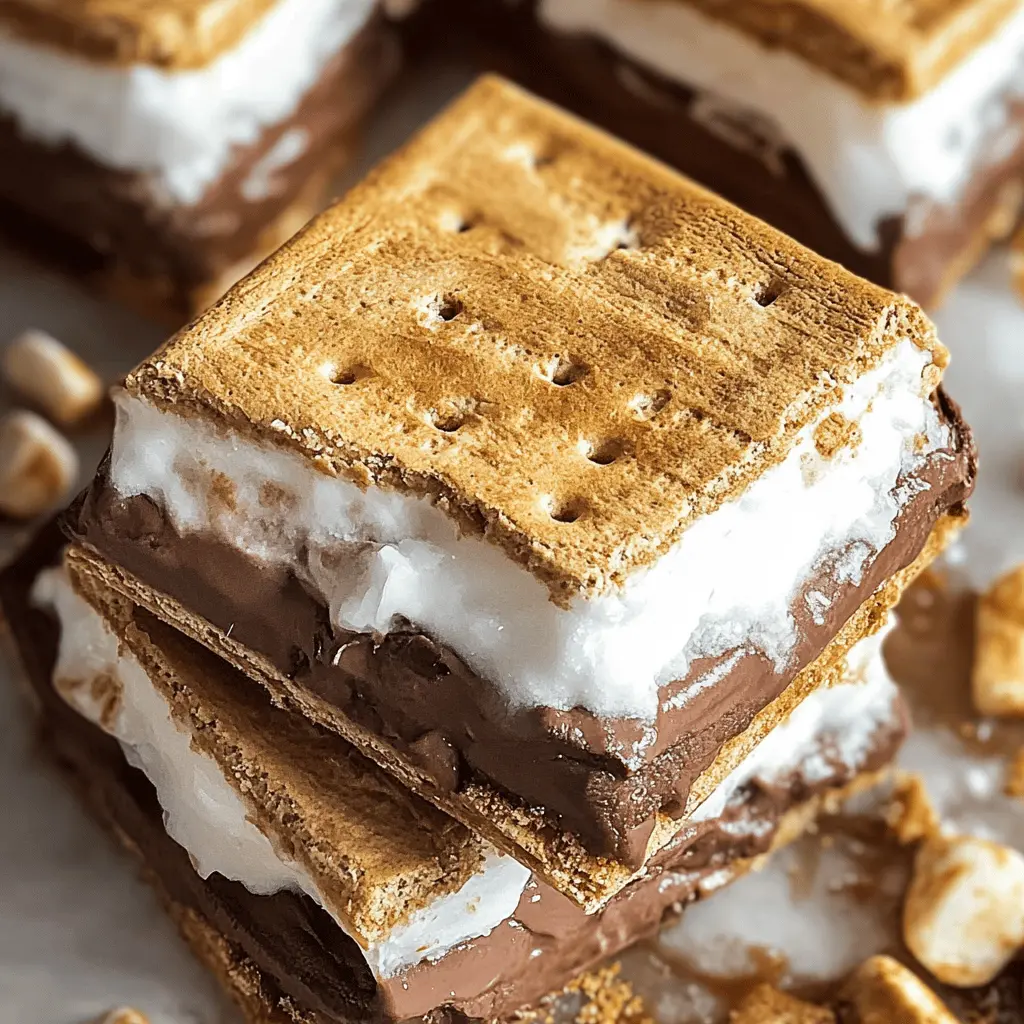 Chill out with these delightful Frozen S'mores! Made with creamy chocolate, fluffy marshmallows, and crunchy graham crackers, this no-bake treat is perfect for hot summer days. Easy to make and even easier to enjoy, they're a hit at parties or family gatherings. Save this recipe to cool off your dessert lineup!