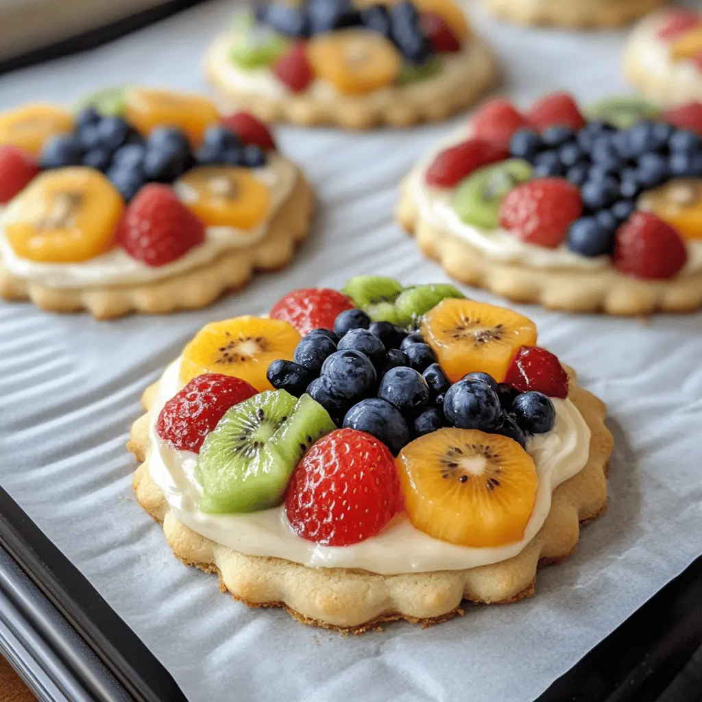 These vibrant Fruit Pizza Cookies are a delightful twist on a classic treat! Soft, buttery cookies topped with cream cheese frosting and a colorful array of fresh fruits make for a fun dessert. Perfect for parties, potlucks, or a sweet treat at home! Save this recipe to impress your friends and family at your next gathering. 🍓🍍🍎