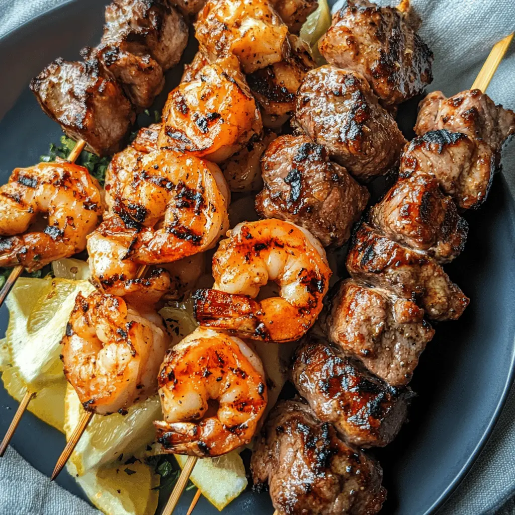 Fire up your grill for these delicious Grilled Surf and Turf Skewers! Juicy steak and fresh shrimp combine for a mouthwatering experience that’s perfect for summer cookouts or family dinners. Featuring vibrant veggies and a zesty marinade, these skewers are sure to impress. Save this recipe for your next BBQ and make unforgettable memories!