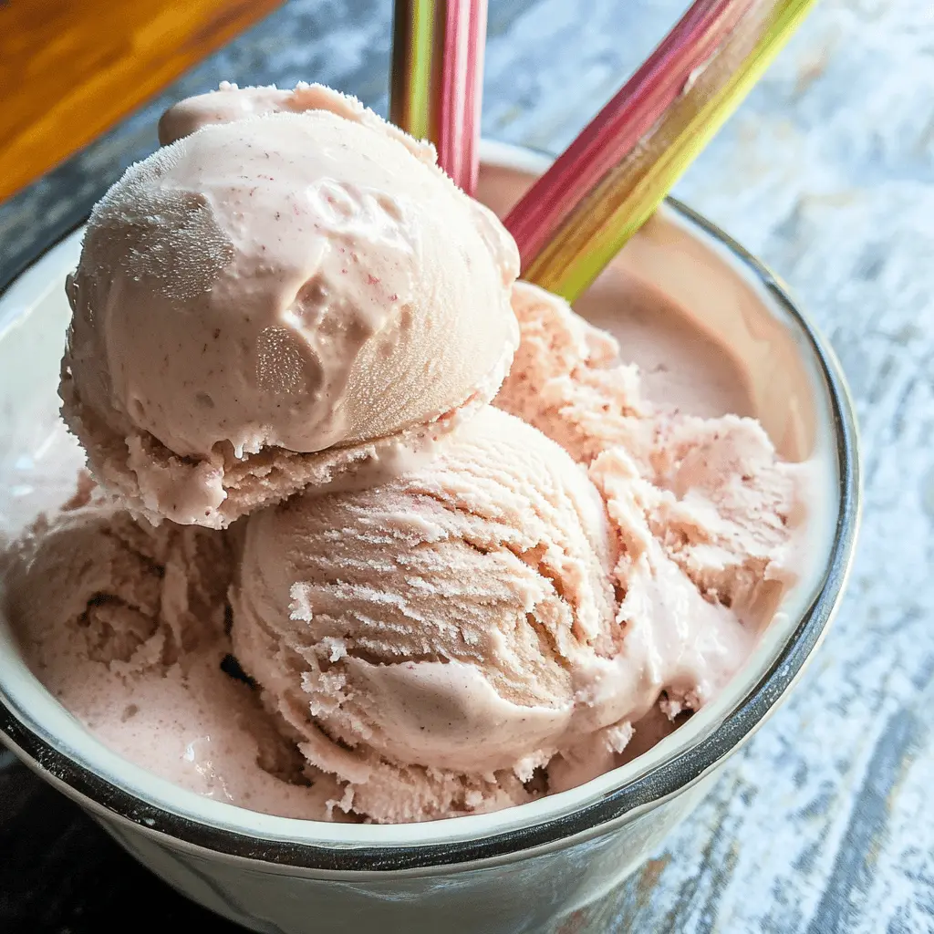 Easy Homemade Rhubarb Ice Cream Recipe