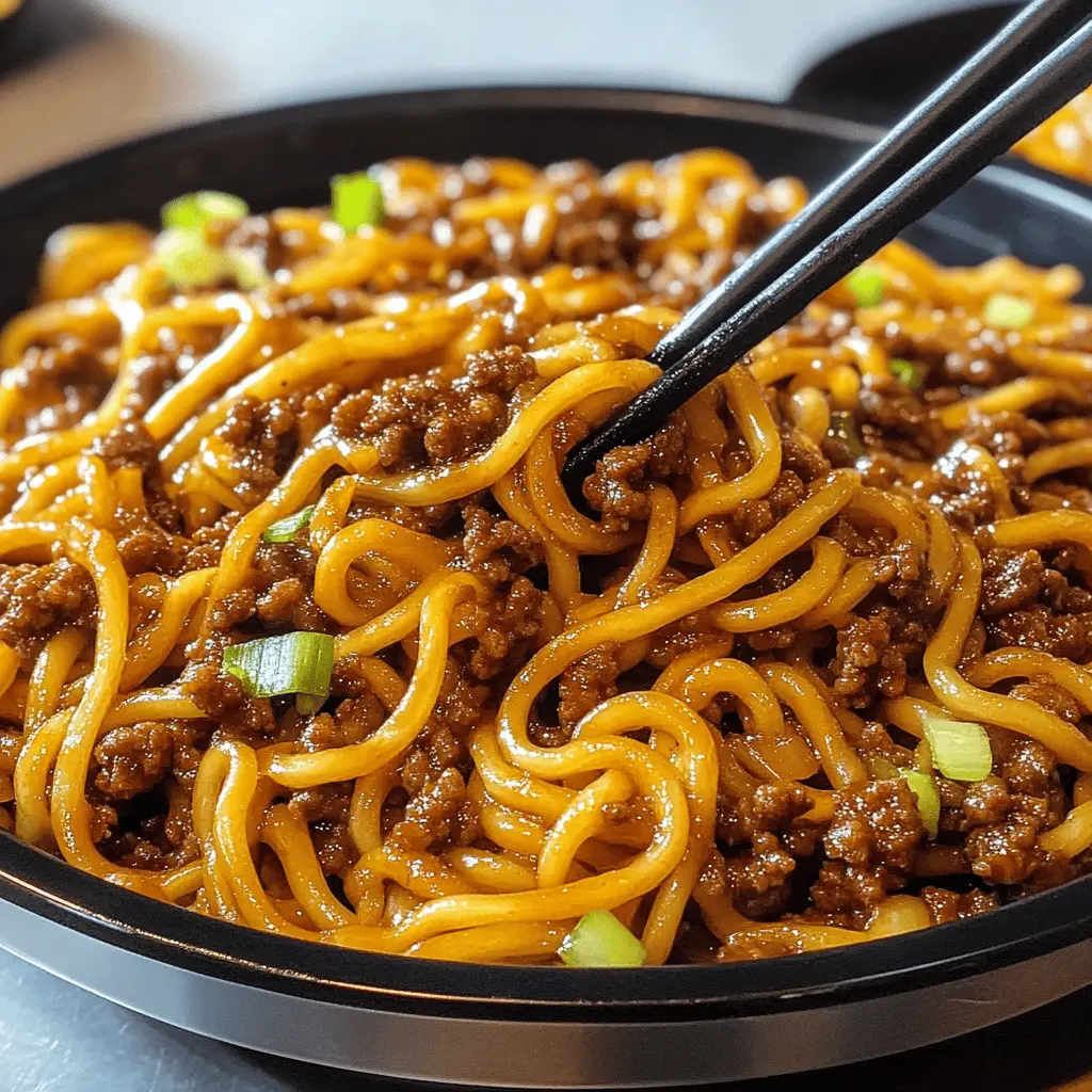 Easy Mongolian Ground Beef Noodles Recipe