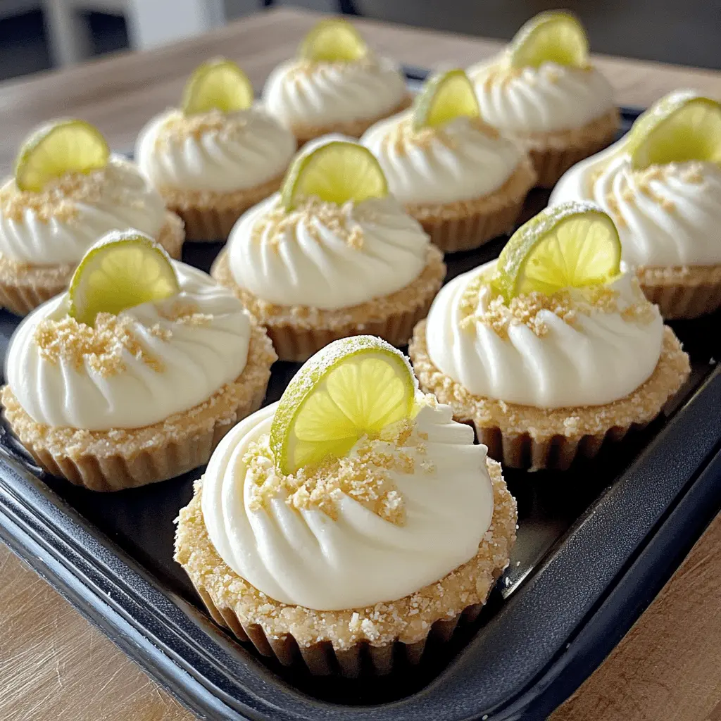Treat yourself to these refreshing no-bake mini key lime pies! Made with zesty key lime juice and a creamy filling, these bite-sized desserts are perfect for any occasion. With their graham cracker crust and light topping, they're sure to impress your guests. Save this recipe for your next gathering or simply when you want a sweet treat without the oven!
