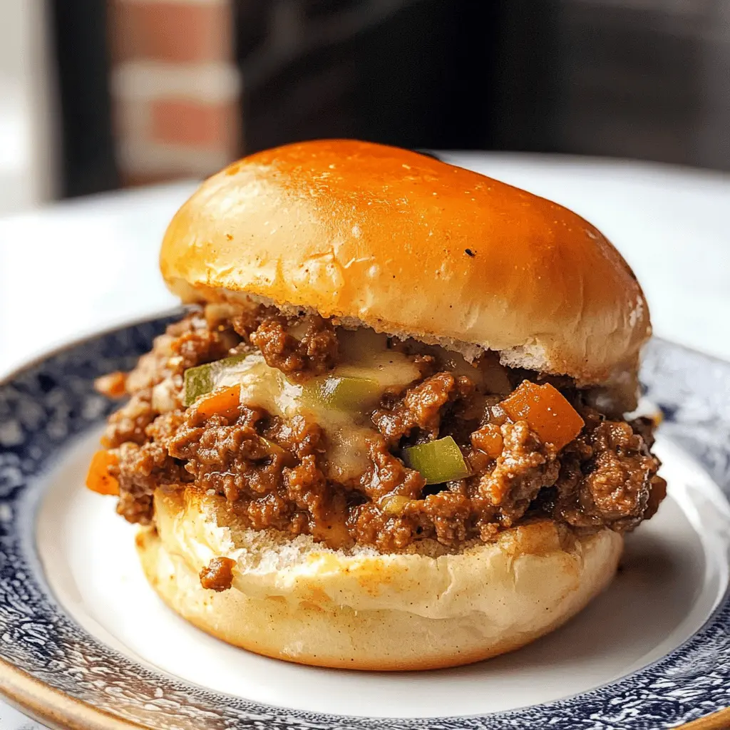 Get ready to enjoy a twist on a classic! These Philly Cheesesteak Sloppy Joes combine tender beef, melted cheese, and savory peppers all piled high on a soft bun. Perfect for a family dinner or game day snack. Save this recipe for a flavorful meal that everyone will love!