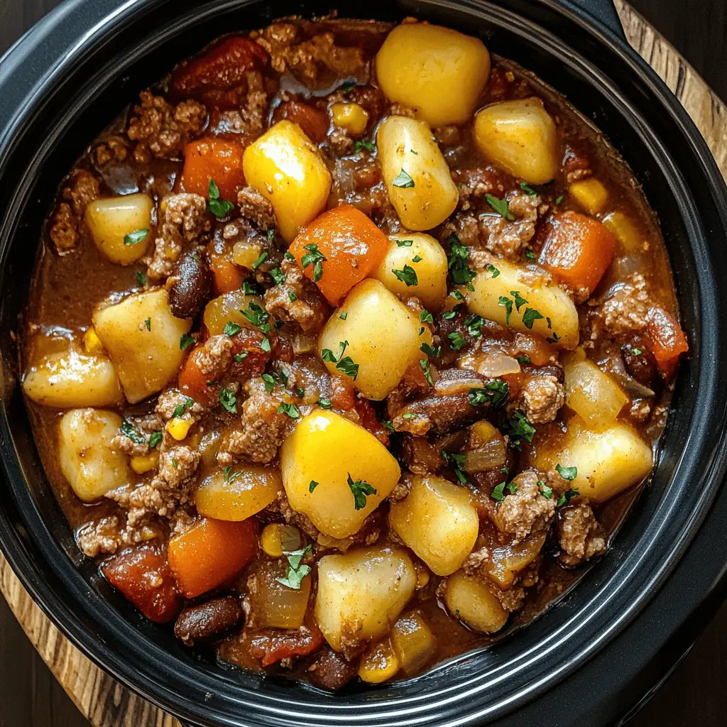 Warm up your dinner routine with this Slow Cooker Cowboy Casserole! Packed with hearty flavors like ground beef, beans, and cheese, this dish is perfect for busy weeknights. It's easy to prepare and will keep your family satisfied. Save this recipe for your next cozy gathering or potluck!