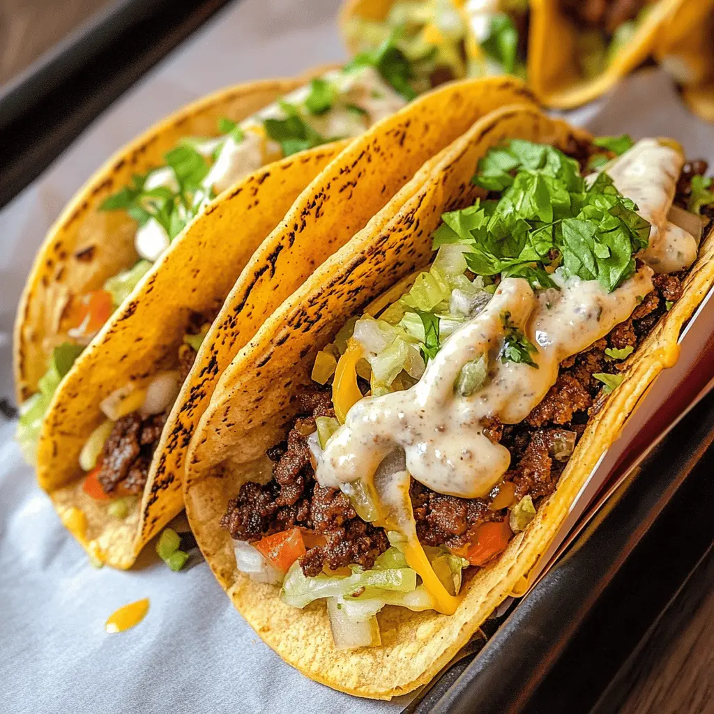 Get ready for a fun twist on taco night with these Smash Burger Tacos! Juicy beef patties topped with cheese, fresh veggies, and your favorite taco toppings, all wrapped in soft tortillas. Perfect for casual gatherings or a quick weeknight dinner. Save this recipe for a delicious fusion experience that your family will love!
