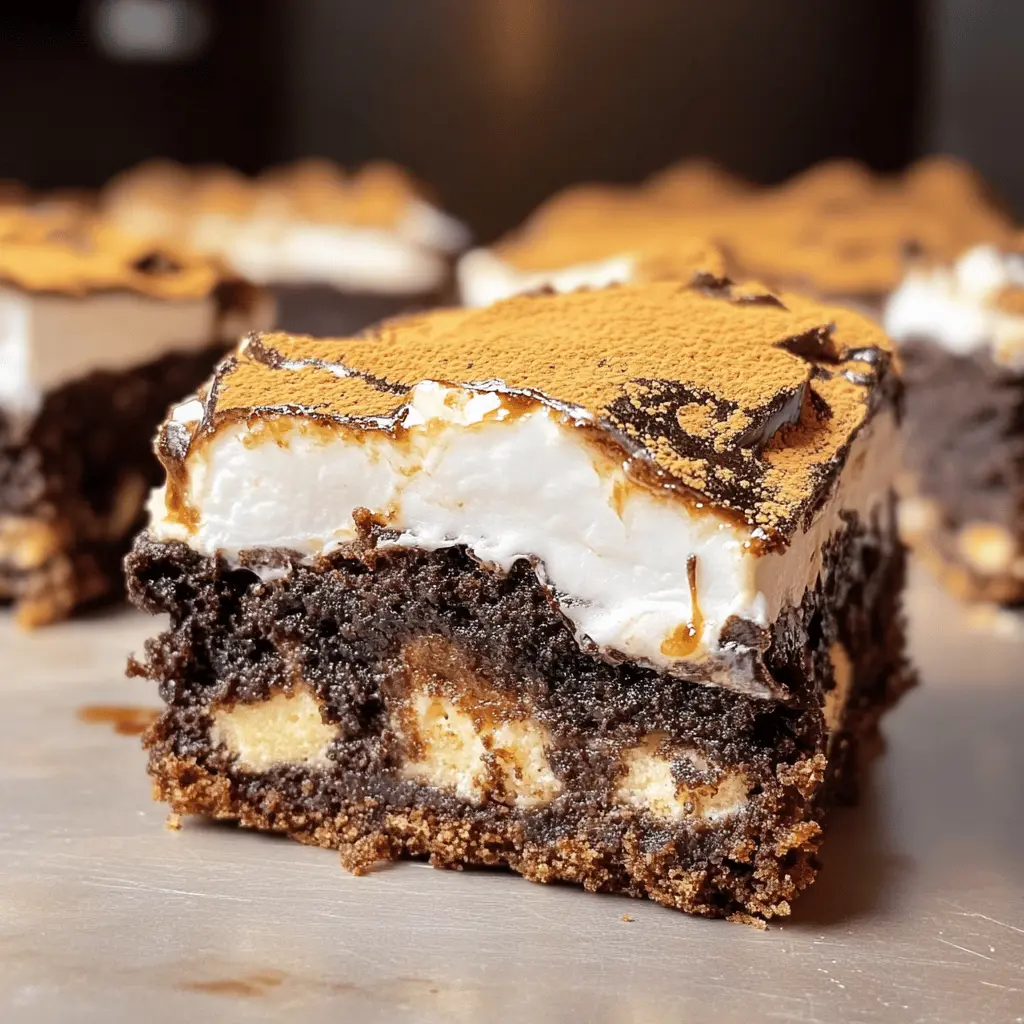 Get ready for a delicious twist on a classic favorite! These S'mores Brownies feature rich chocolate brownie layers topped with fluffy vanilla bean marshmallow. With graham cracker crunch and gooey chocolate, it's a dessert that everyone will love. Perfect for gatherings or a cozy night in, save this recipe to bring a touch of campfire magic to your kitchen!
