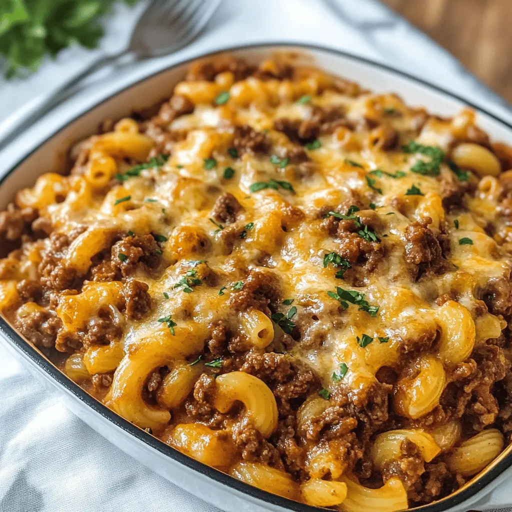 Comforting and nostalgic, this homemade Beefaroni is a fantastic twist on the classic dish! Packed with seasoned ground beef, tender macaroni, and a rich tomato sauce, it's a family favorite that will be on your dinner table in no time. Perfect for weeknight meals or a cozy gathering, be sure to save this recipe for those busy days when you need a delicious, hearty meal!