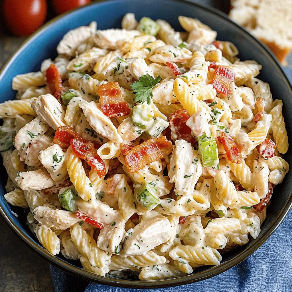 Easy Chicken Bacon Ranch Pasta Salad Recipe