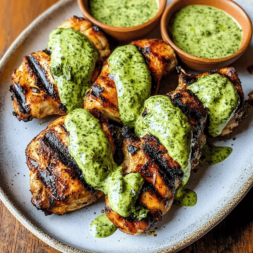 Easy Peruvian Grilled Chicken with Creamy Green Sauce