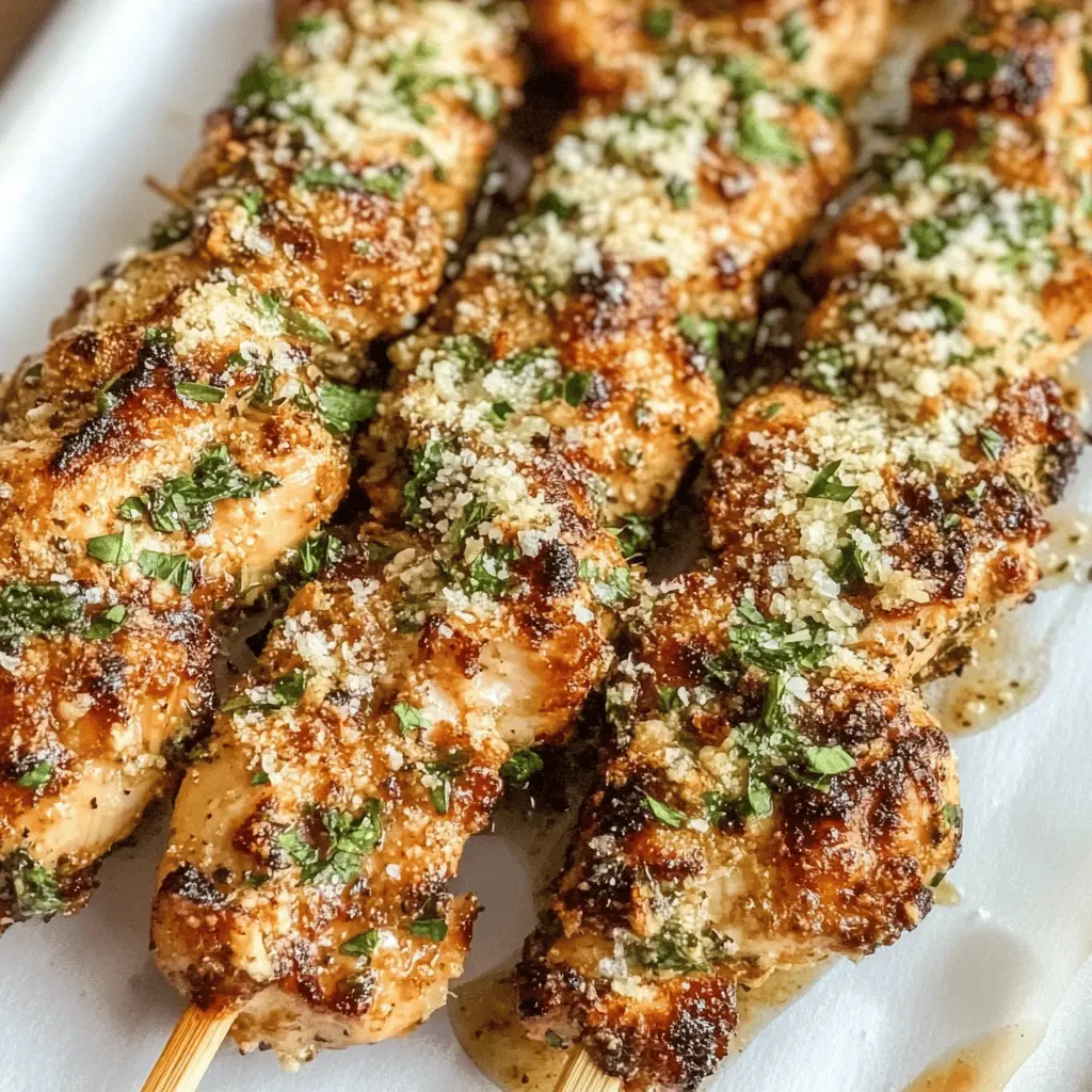 Easy Grilled Ranch Garlic Parmesan Chicken Skewers