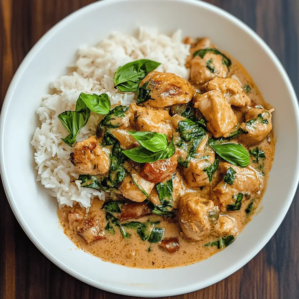 Easy Basil Chicken in Creamy Coconut Curry