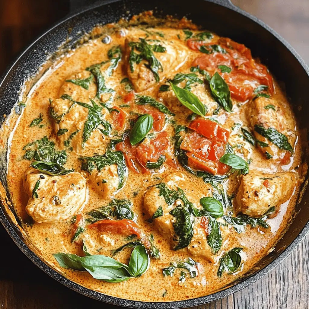 Easy Creamy Tomato Basil Chicken Skillet