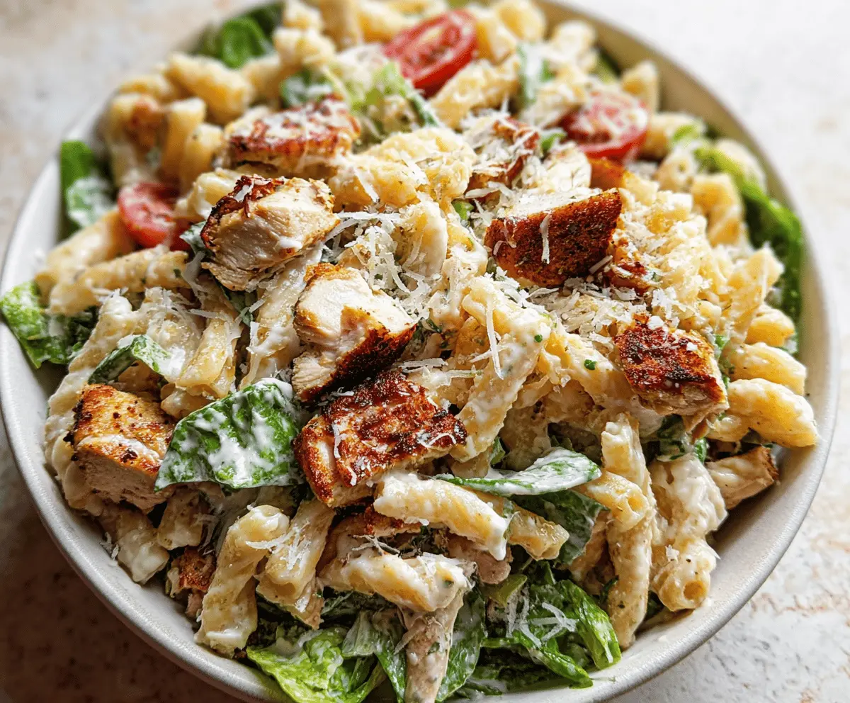 Easy Chicken Caesar Pasta Salad Recipe