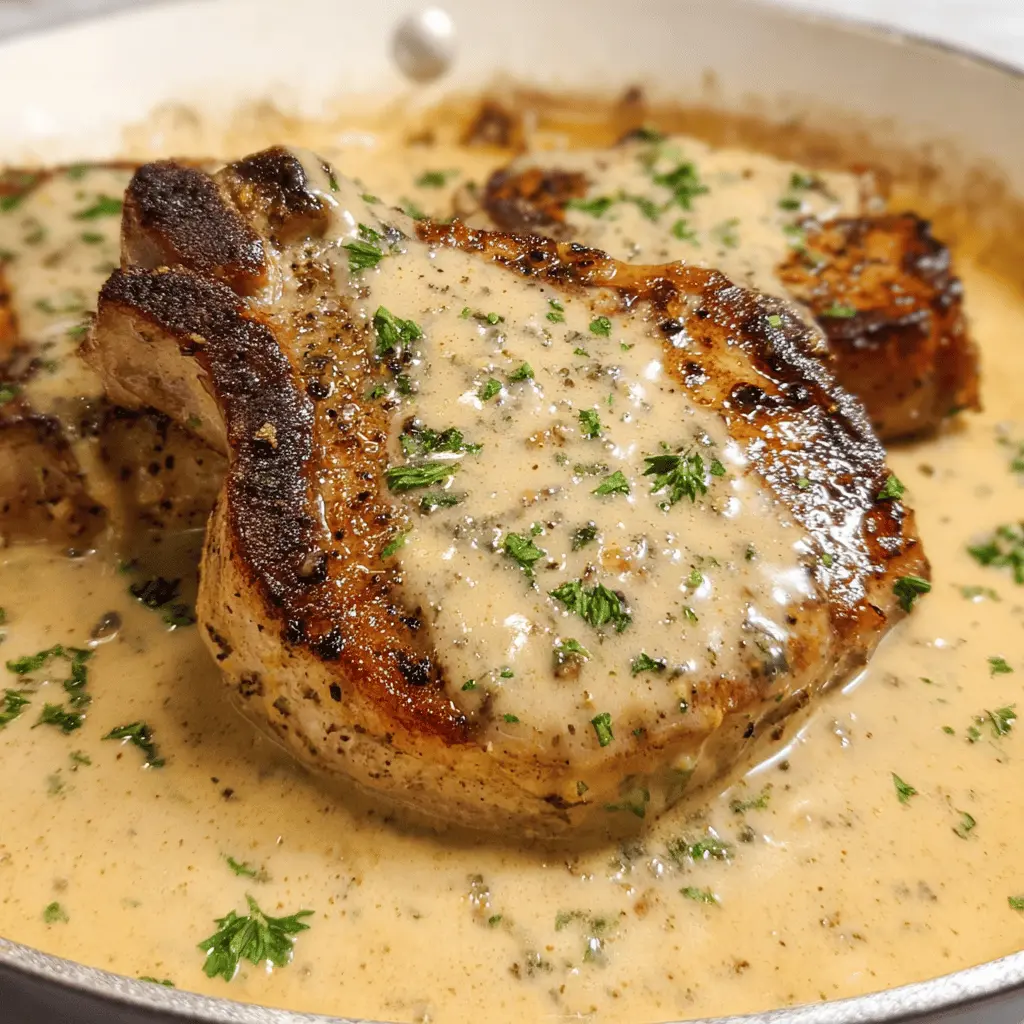 Easy Slow Cooker Pork Chops With Garlic Parmesan Sauce