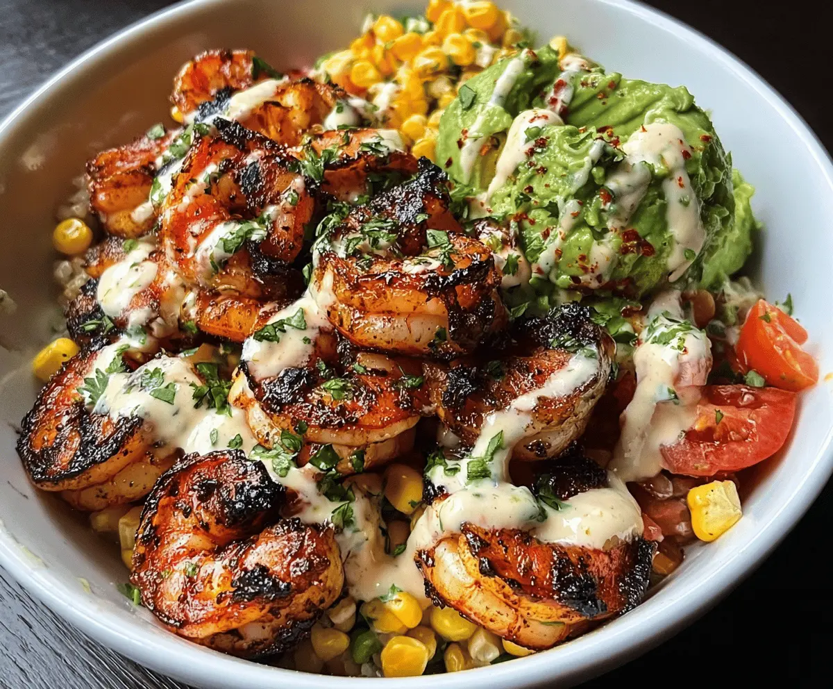 Easy Grilled Shrimp Bowl with Avocado and Corn Salsa