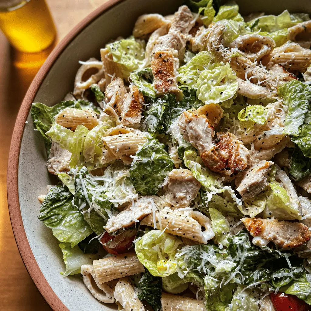 Easy Chicken Caesar Pasta Salad Recipe