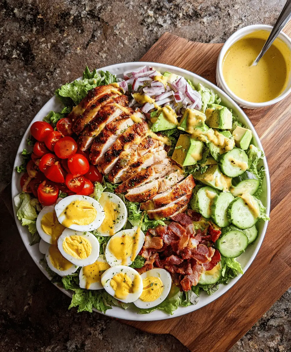Easy Grilled Chicken Cobb Salad with Honey Dijon Dressing