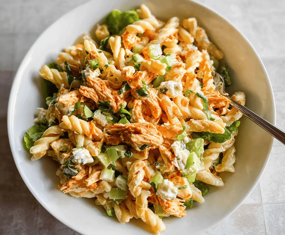 Easy Buffalo Chicken Pasta Salad Recipe