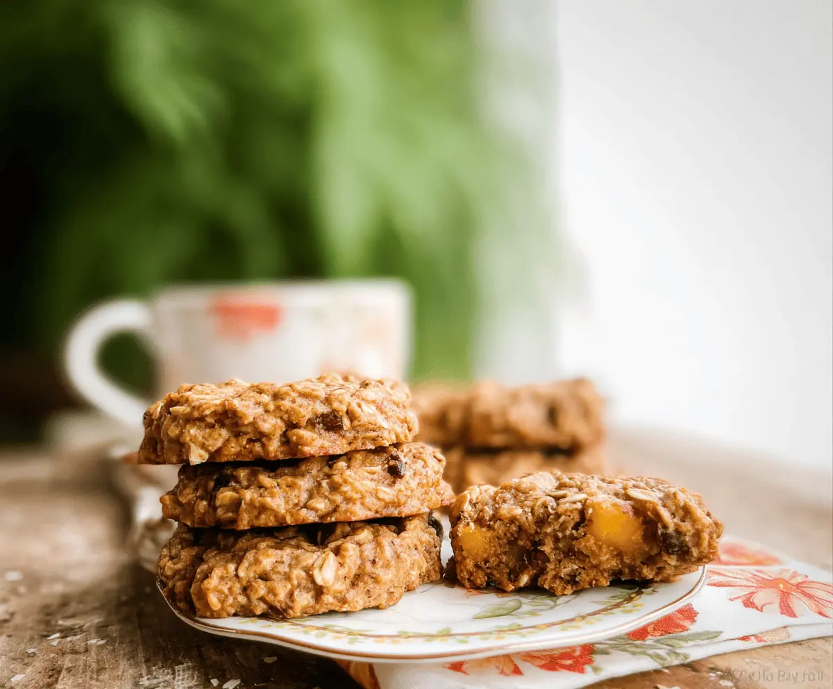 Healthy Peach Oatmeal Breakfast Cookies Recipe
