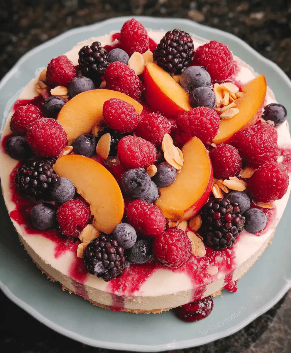 Fresh Summer Berry and Peach Cheesecake Recipe