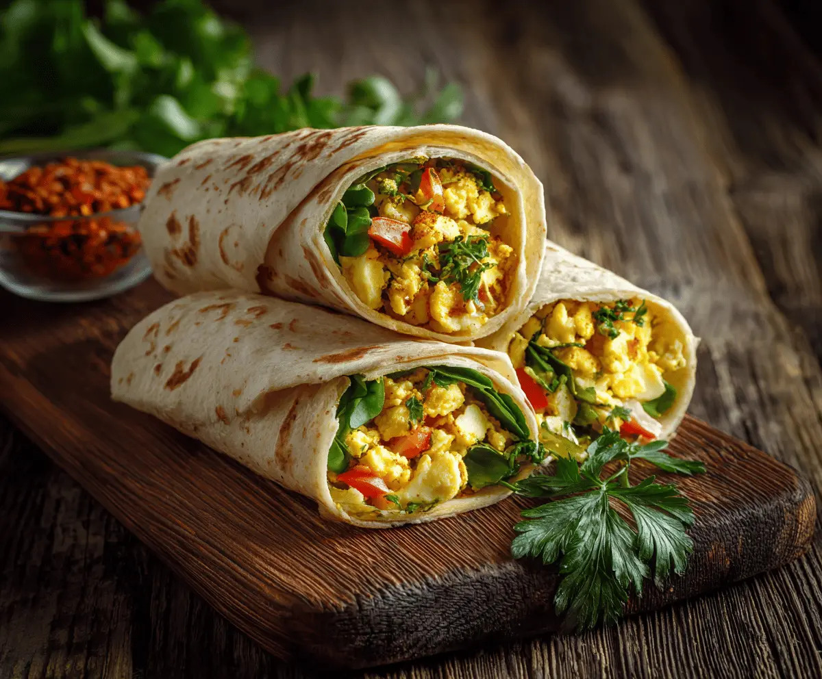 Scrambled Egg and Veggie Wraps