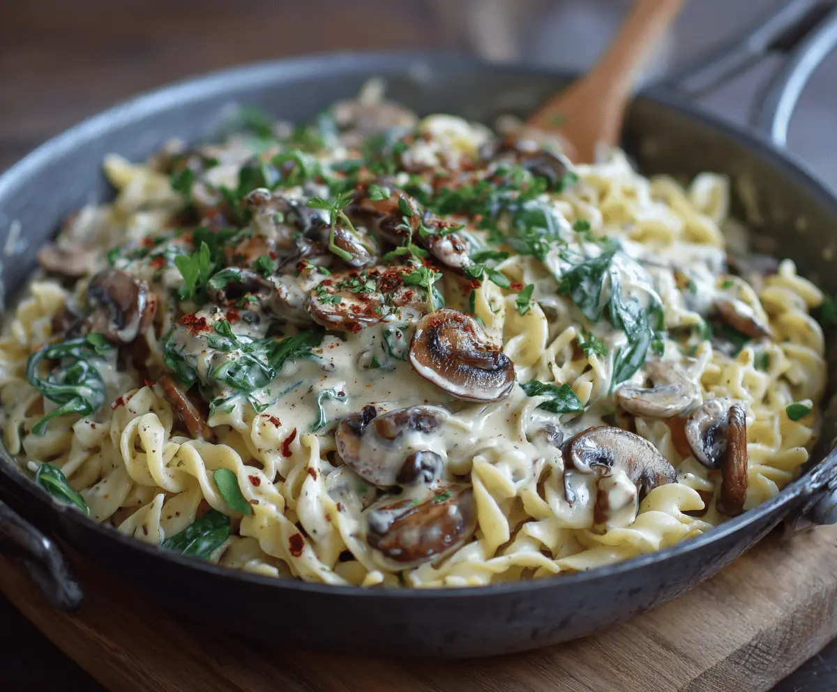 Vegan Mushroom Alfredo Pasta