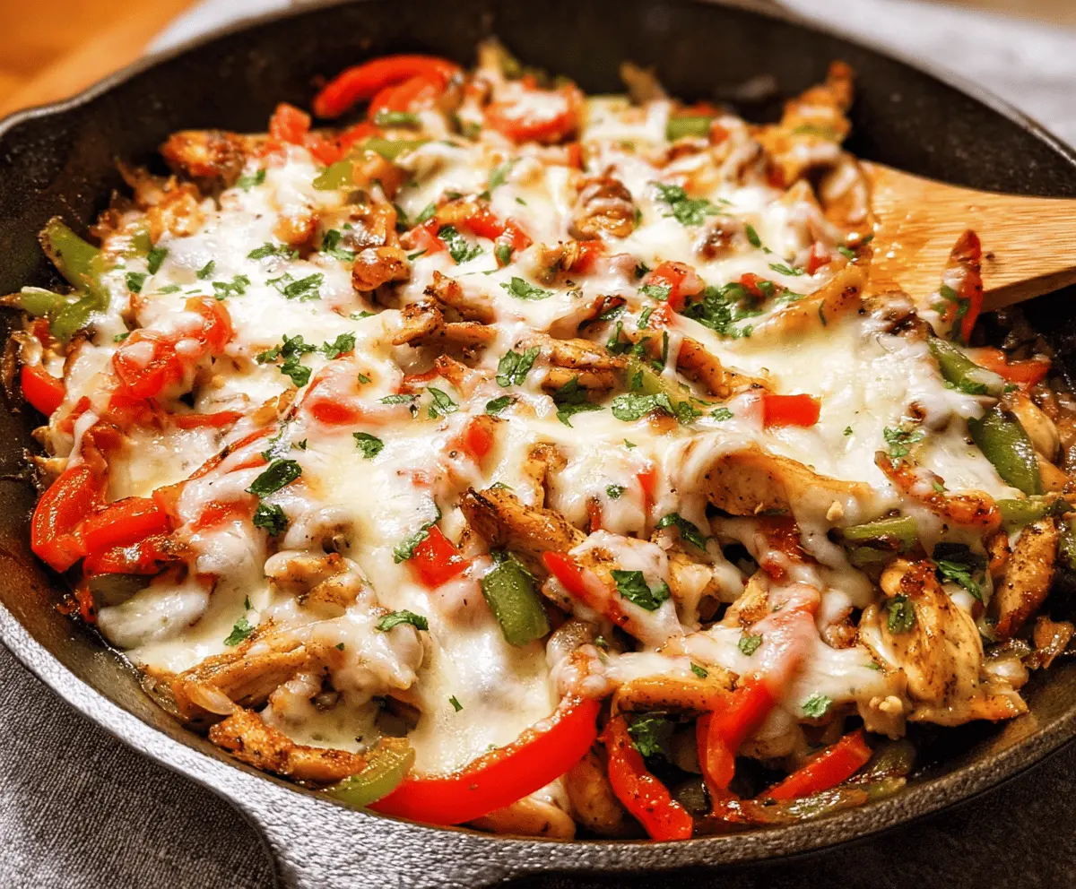 Easy Chicken Cheesesteak Skillet Recipe