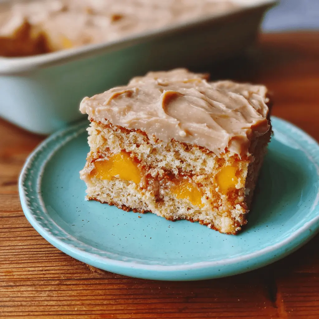 Moist Peach Cake With Brown Sugar Frosting