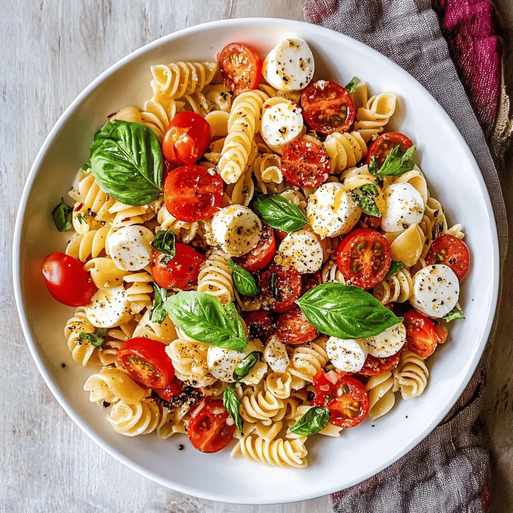 Easy Caprese Pasta Salad with Fresh Mozzarella