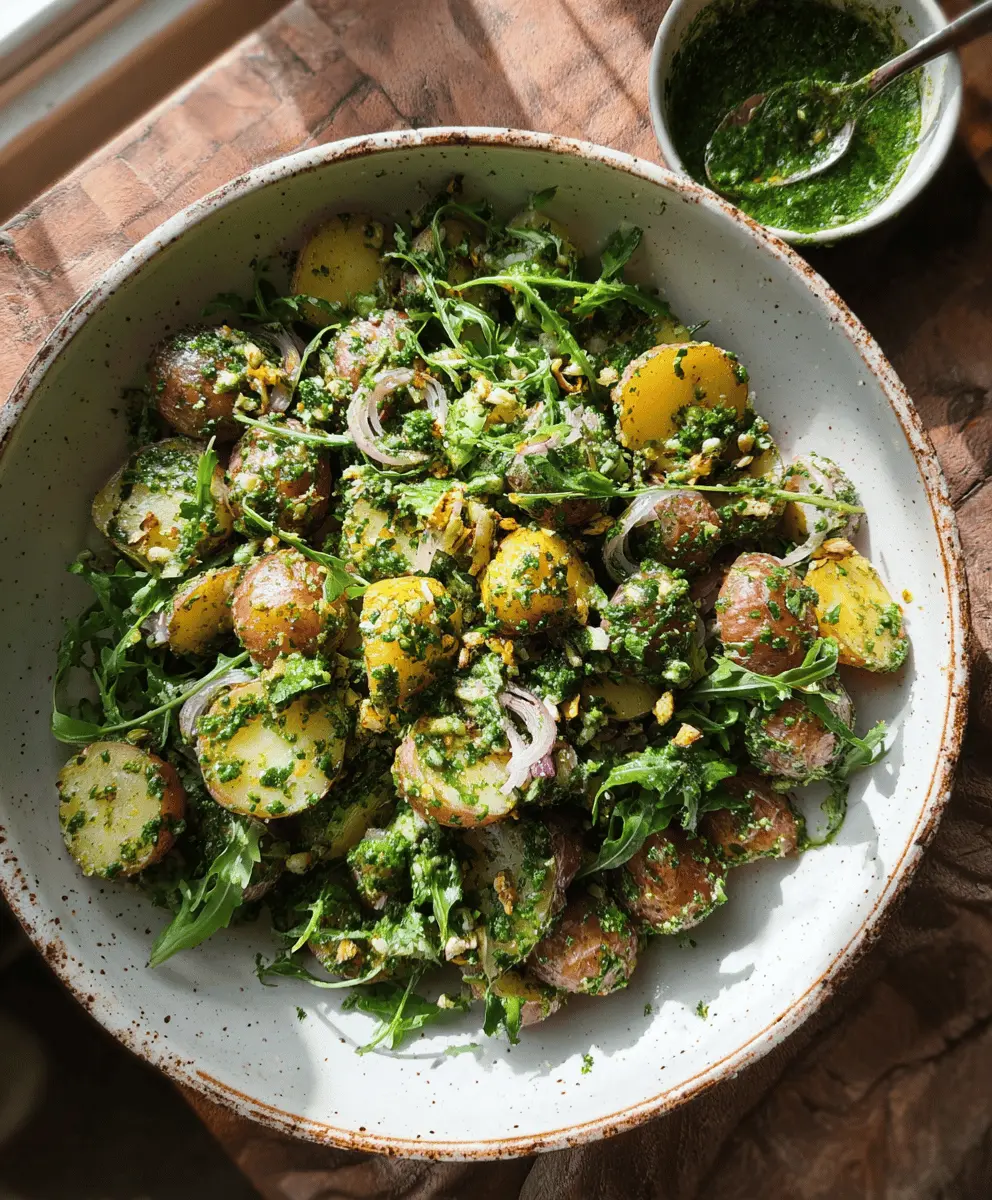 Fresh Arugula Pesto Potato Salad Recipe