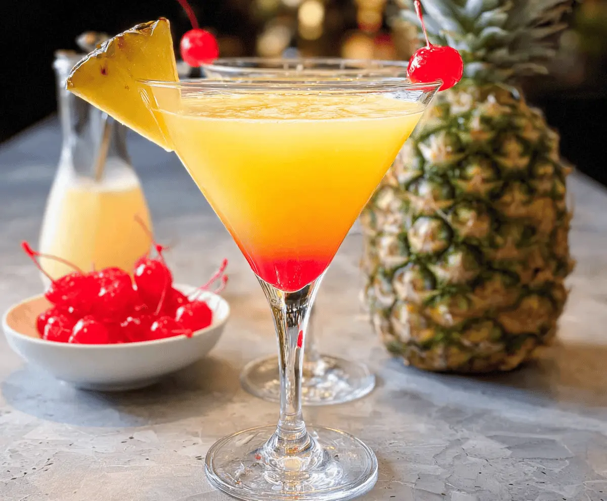 Easy Pineapple Upside Down Martini Recipe