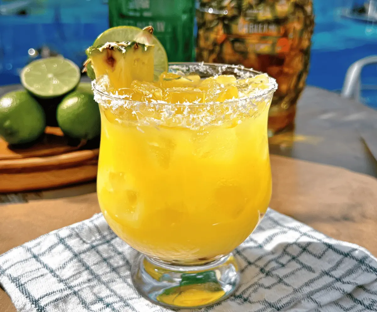Tropical Hawaiian Margarita with Pineapple & Coconut