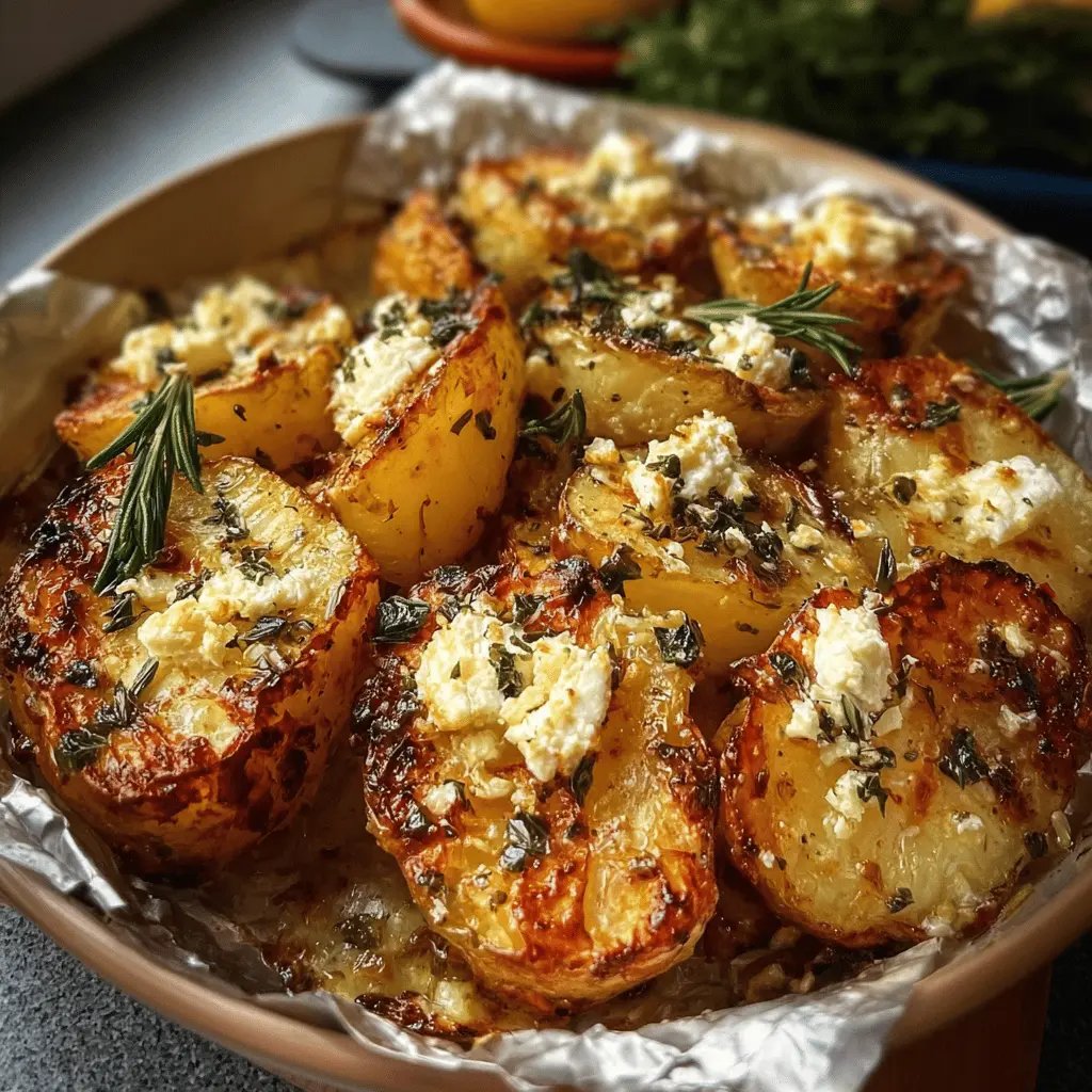 Easy Cheesy Baked Feta Potatoes Recipe