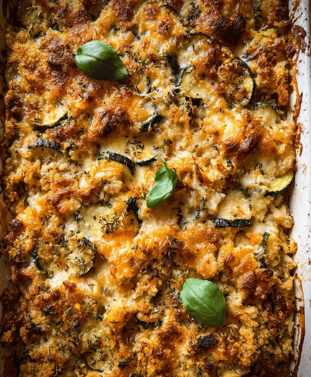 Easy Cheesy Zucchini Chicken and Rice Bake