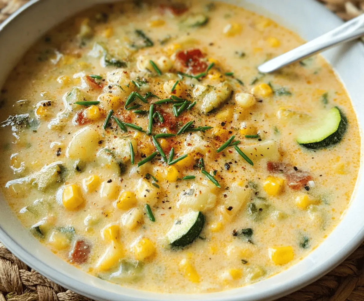 Creamy Summer Corn and Zucchini Chowder Recipe