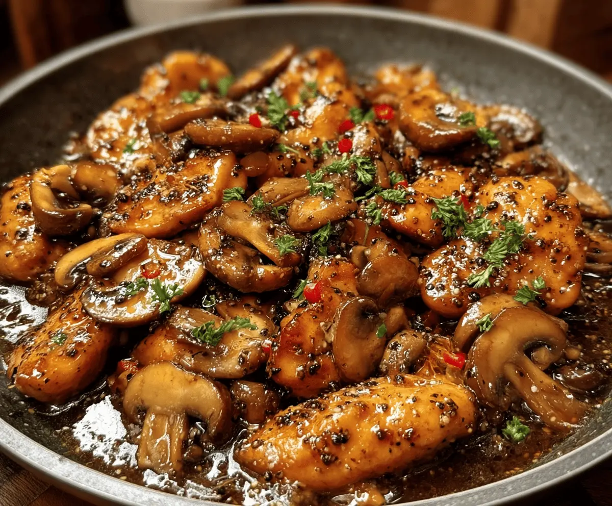 Black Pepper Chicken with Mushrooms Recipe
