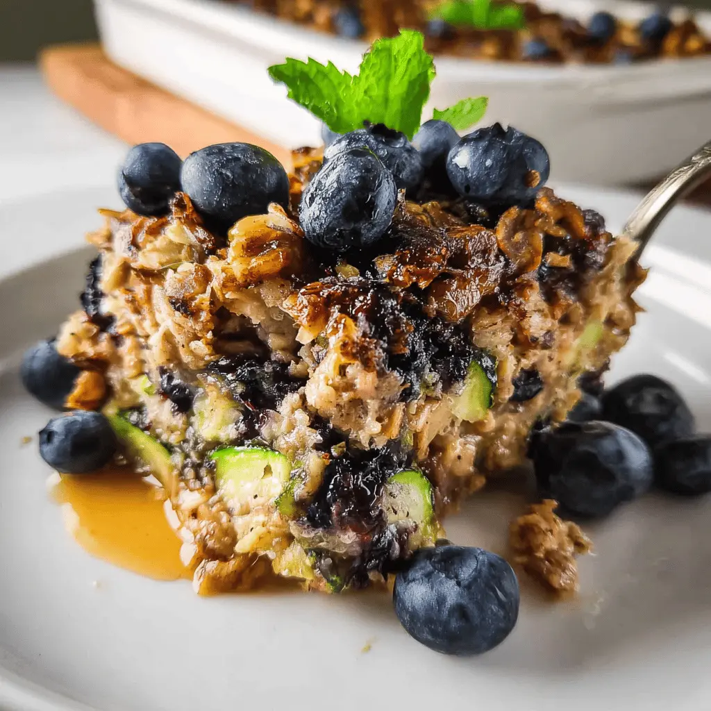 Healthy Zucchini Blueberry Baked Oatmeal Recipe