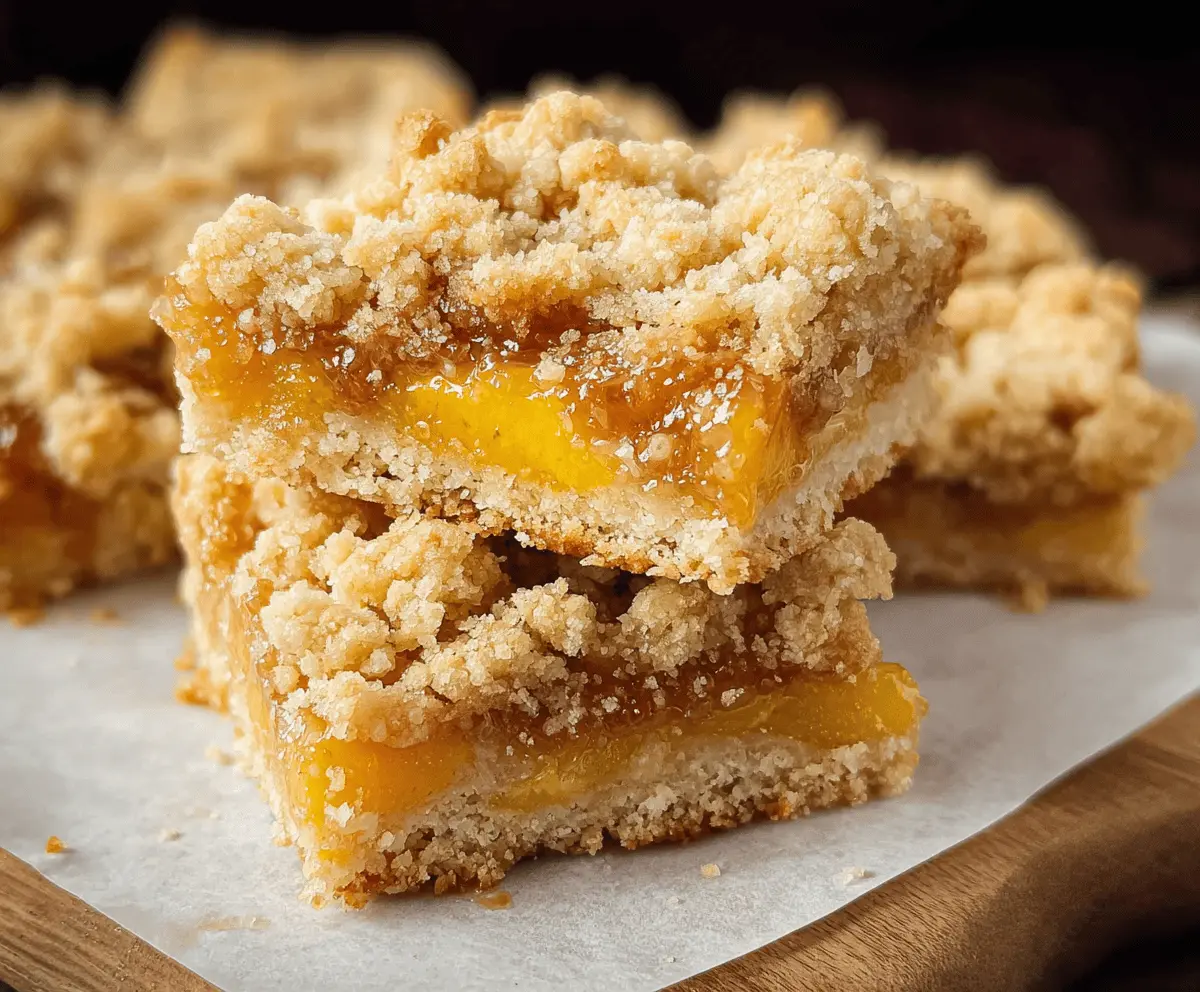 Easy Peach Crumble Bars Recipe