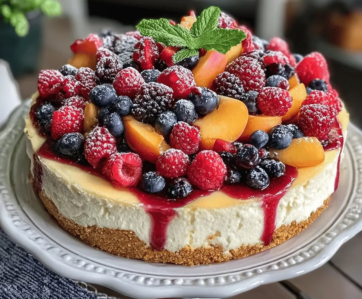 Summer Berry and Peach Cheesecake Recipe