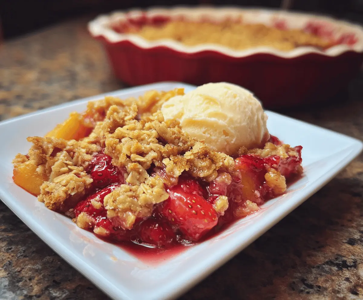 Easy Strawberry Peach Crisp Recipe