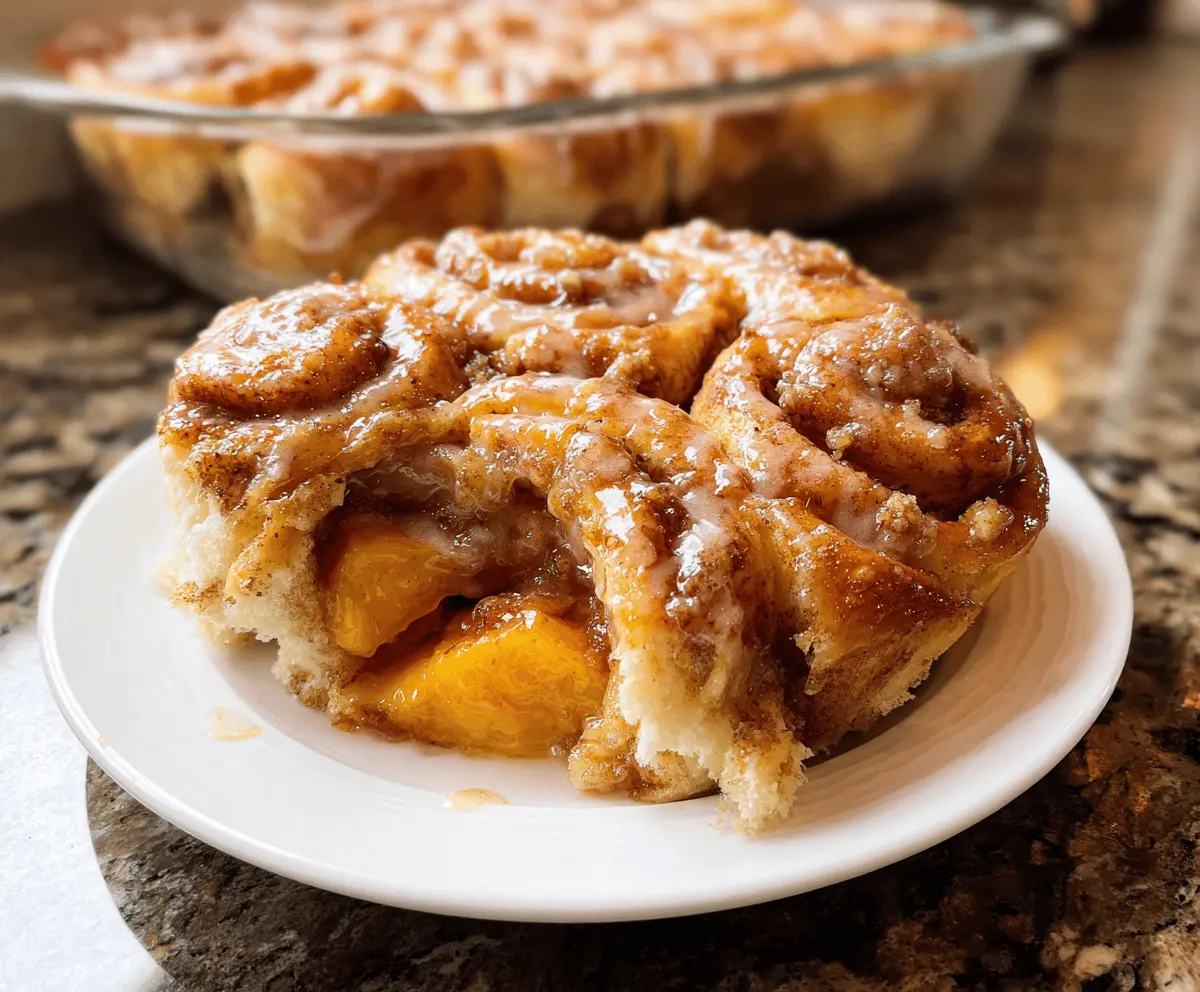 Peach Cobbler Cinnamon Rolls Recipe