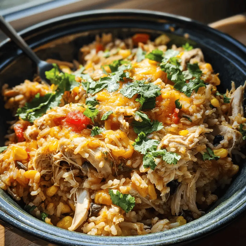 Easy Southwest Crock Pot Chicken and Rice Recipe