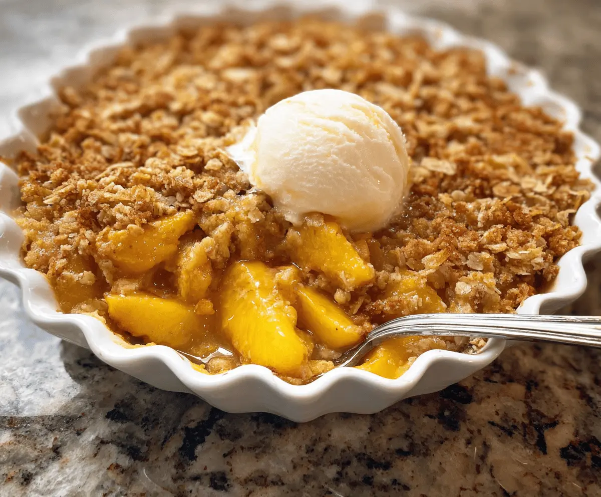 Easy Peach Crisp Recipe with Crispy Topping